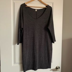 Gray 3/4 Length Sleeve Dress